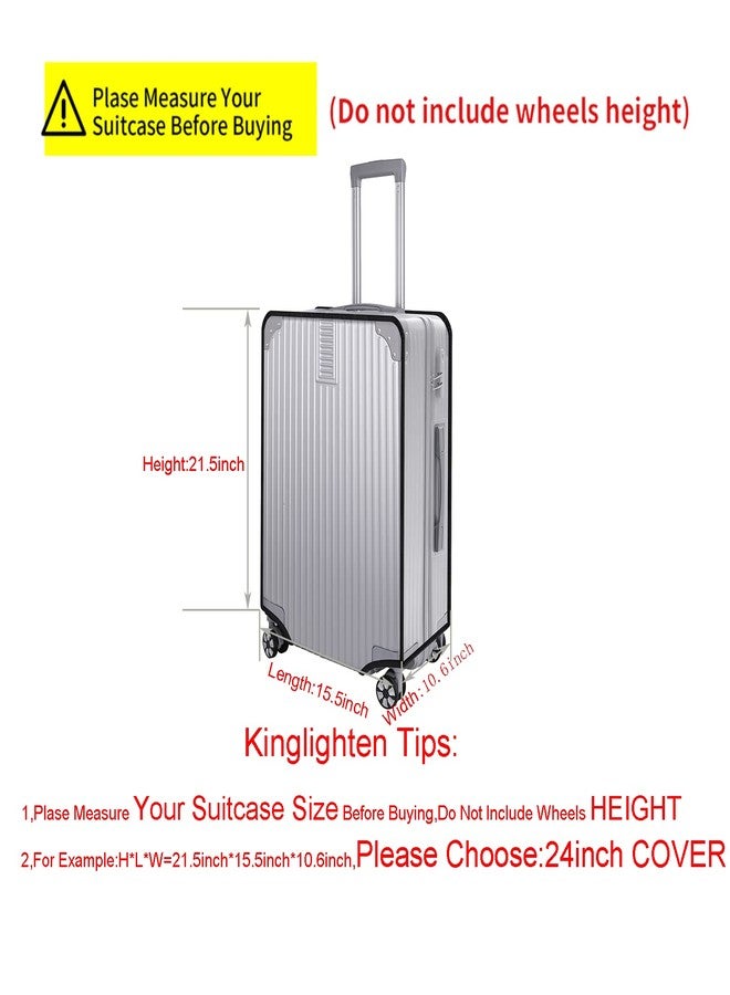 Kinglighten 24 Inch Luggage Cover Protector Bag PVC Clear Plastic Suitcase Cover Protectors Travel Luggage Sleeve Protector - Image 2
